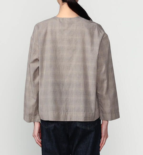  「INDIA INDUSTRY | ファインラインチェック カーディガンシャツ WOMEN」|シャツ・ブラウス|