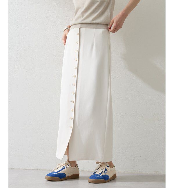  「Wクロスボタンスカート」|スカート|オフホワイト