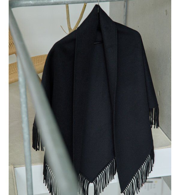  「【Christian AKS】Wool Fringe Stole」|マフラー|ブラック