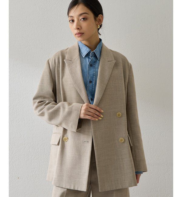  「リネンライクダブルテーラードジャケット」|テーラードジャケット|