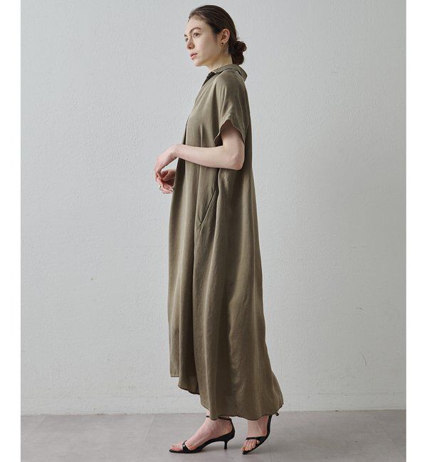 Drawing Numbers「【Drawing Numbers】ピグメントキュプラシャツワンピース」|ワンピース|