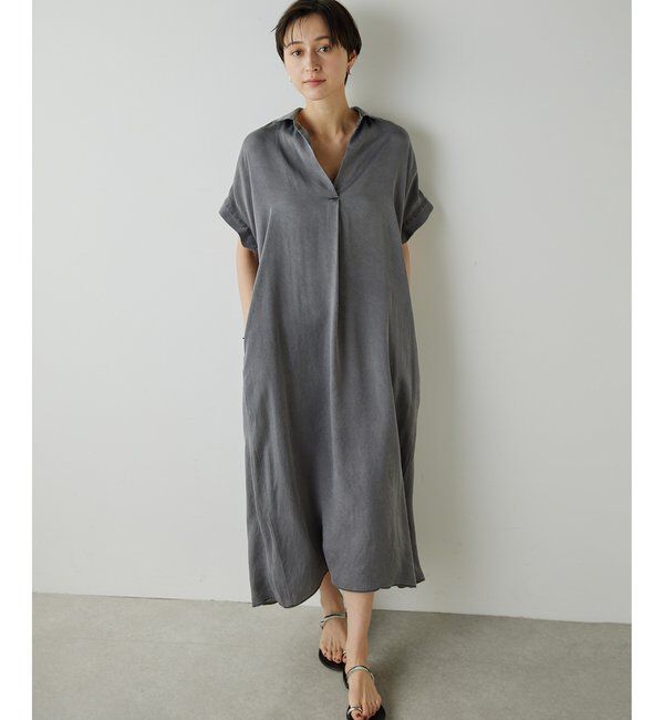 Drawing Numbers「【Drawing Numbers】ピグメントキュプラシャツワンピース」|ワンピース|