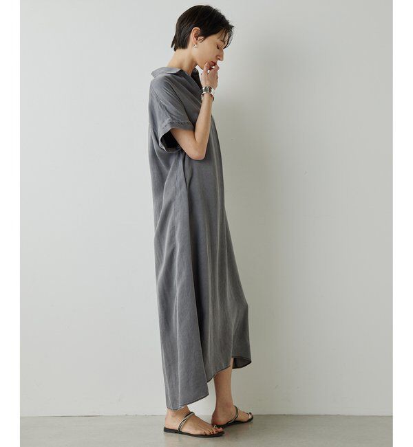 Drawing Numbers「【Drawing Numbers】ピグメントキュプラシャツワンピース」|ワンピース|