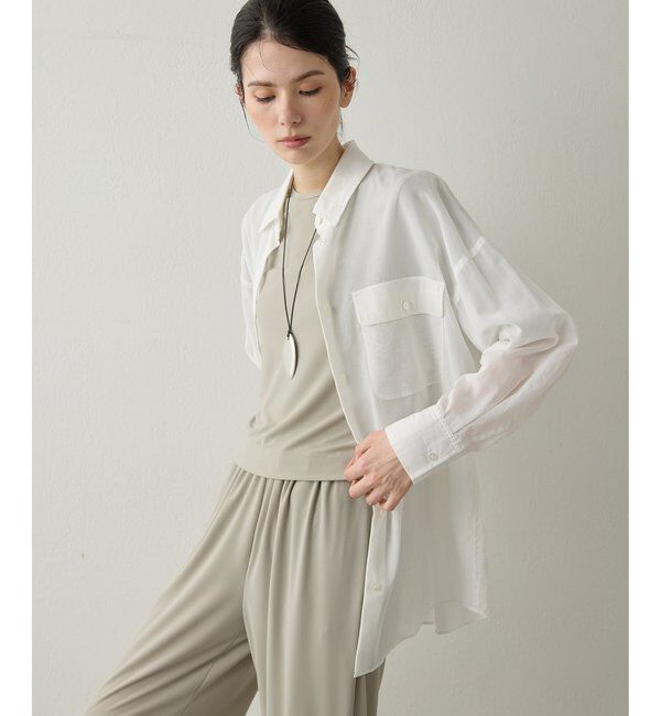 Drawing Numbers「【Drawing Numbers】コットンシースルーブラウス」|シャツ・ブラウス|