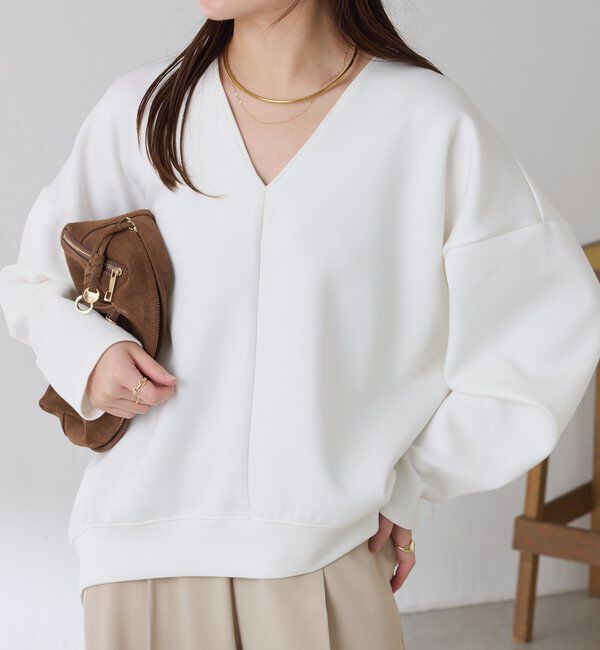  「ポンチＶカットプルオーバー」|Tシャツ・カットソー|