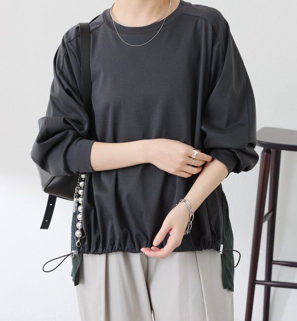  「ドッキング裾ドロストカットソー」|Tシャツ・カットソー|