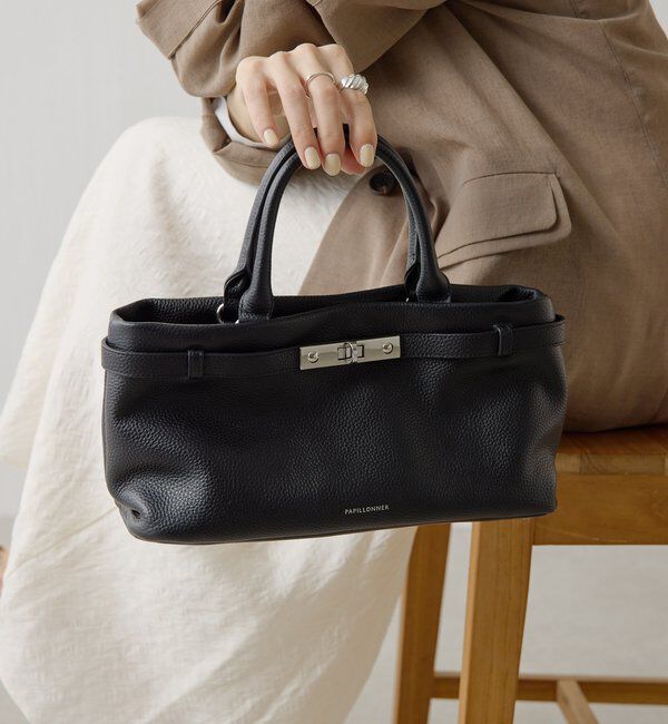  「【PAPILLONNER/パピヨネ】レザー2WAYバッグ」|トートバッグ|ブラック