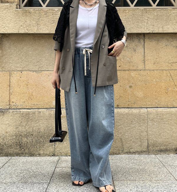  「デニムワイドイージーパンツ」|デニム|