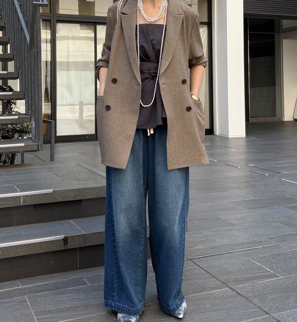  「デニムワイドイージーパンツ」|デニム|