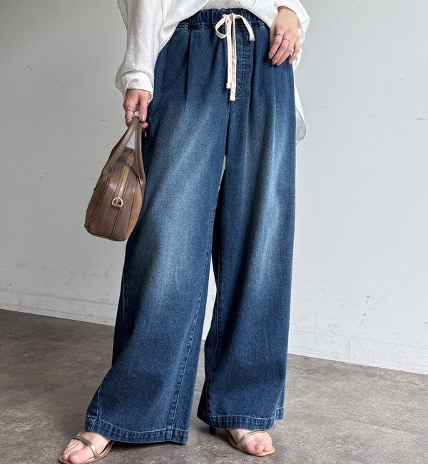  「デニムワイドイージーパンツ」|デニム|