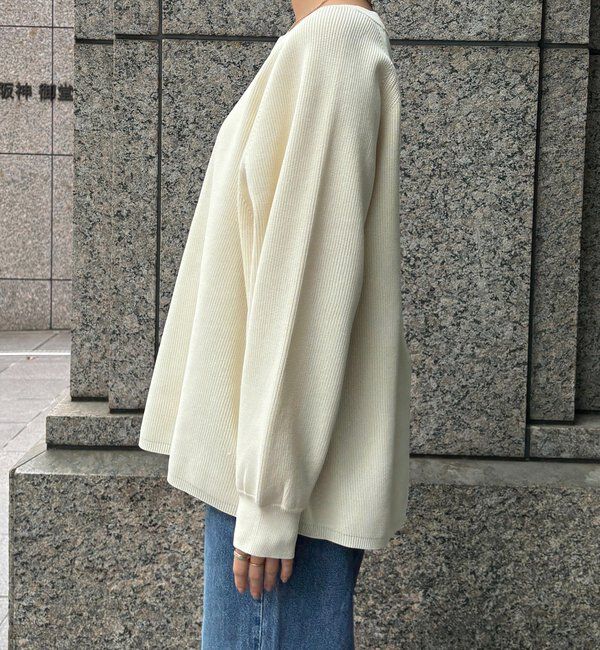  「ストレッチヤーン片畦ポンチョニット」|ニット・セーター|