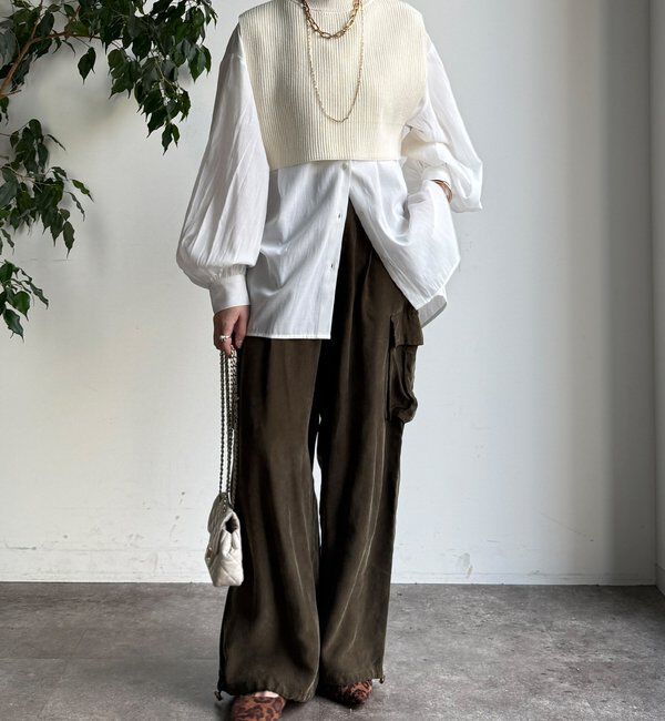  「【WEB限定】ニットベスト&times;シャツセット」|ニット・セーター|