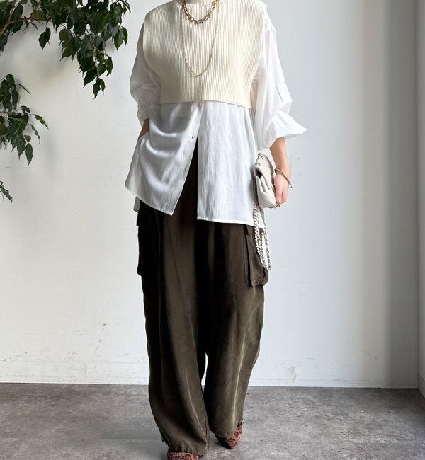  「【WEB限定】ニットベスト&times;シャツセット」|ニット・セーター|