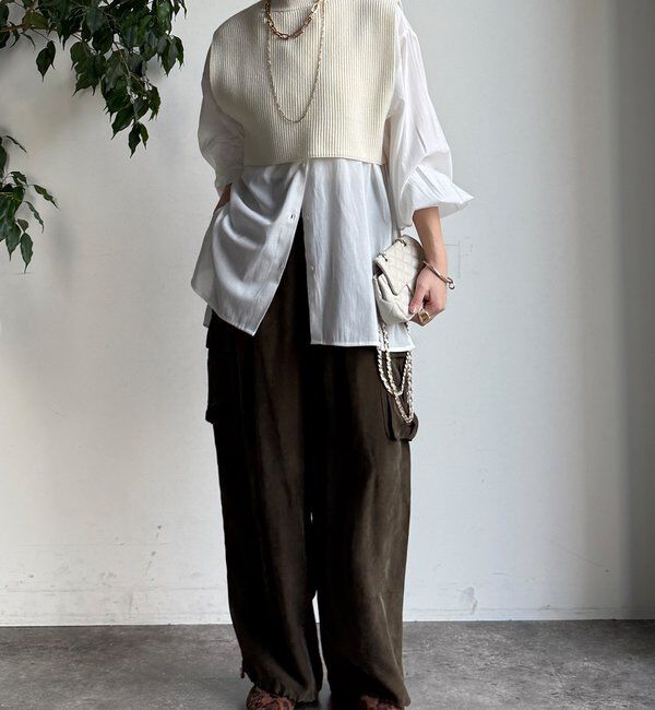  「【WEB限定】ニットベスト&times;シャツセット」|ニット・セーター|