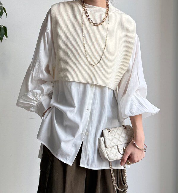  「【WEB限定】ニットベスト&times;シャツセット」|ニット・セーター|