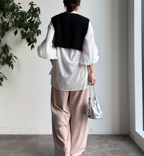  「【WEB限定】ニットベスト&times;シャツセット」|ニット・セーター|