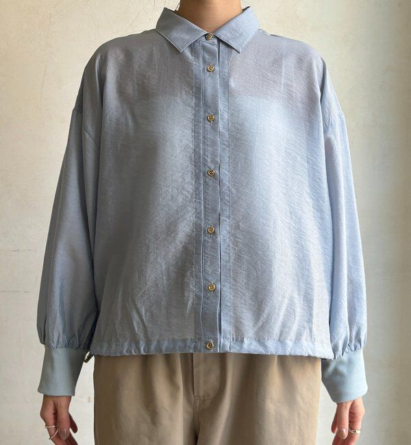  「袖リブ襟付シアースピンドルブラウス」|シャツ・ブラウス|