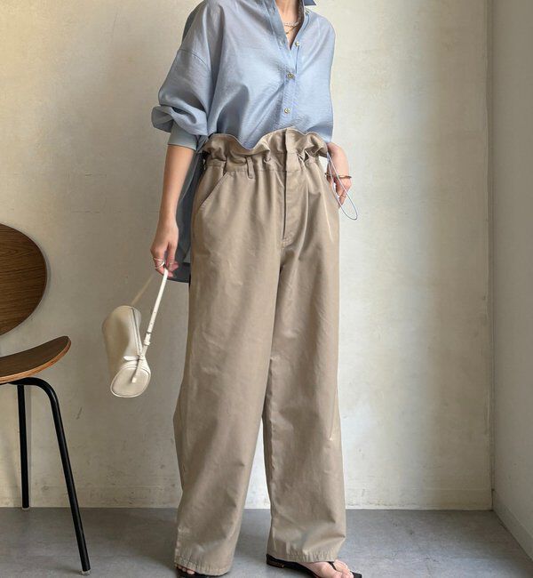  「袖リブ襟付シアースピンドルブラウス」|シャツ・ブラウス|