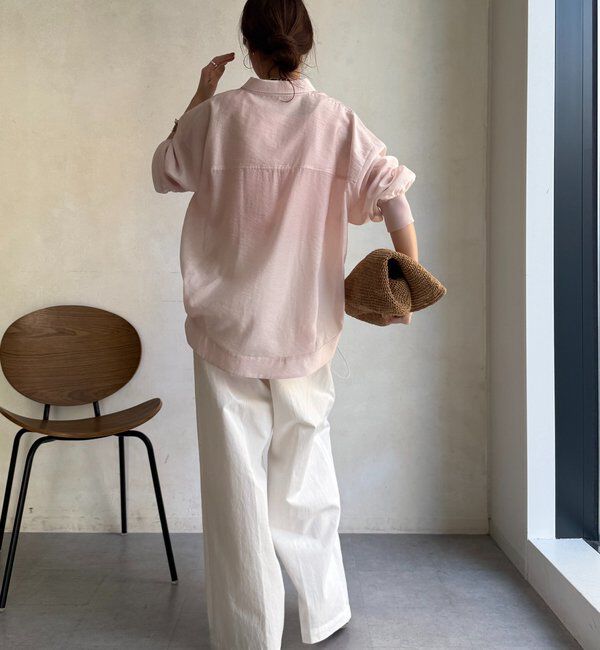  「袖リブ襟付シアースピンドルブラウス」|シャツ・ブラウス|