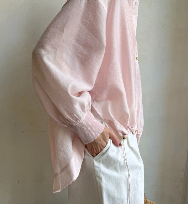  「袖リブ襟付シアースピンドルブラウス」|シャツ・ブラウス|