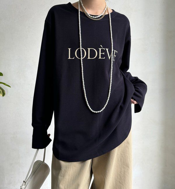  「カットジョーゼットLODEVEロゴTEEブラウス」|シャツ・ブラウス|ネイビー