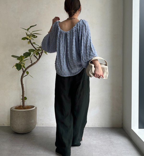  「ドットジャガードオフショルブラウス」|シャツ・ブラウス|