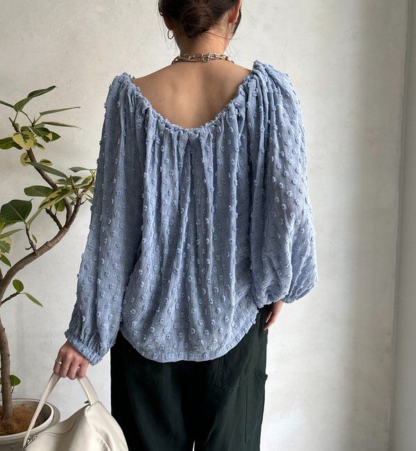  「ドットジャガードオフショルブラウス」|シャツ・ブラウス|