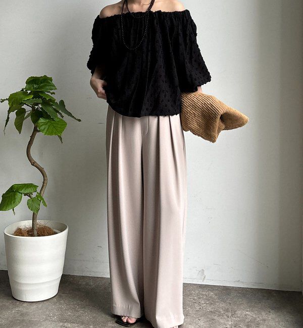  「ドットジャガードオフショルブラウス」|シャツ・ブラウス|