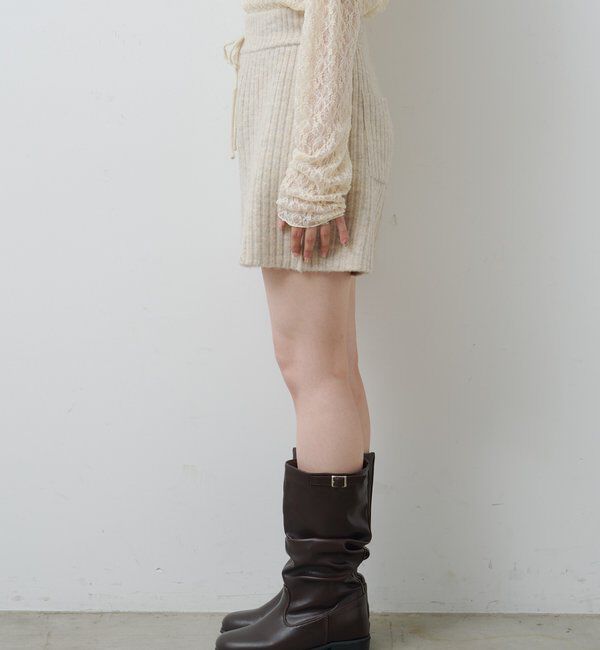  「【レザー&スエード/インソール】ルーズエンジニアブーツ」|ロングブーツ|