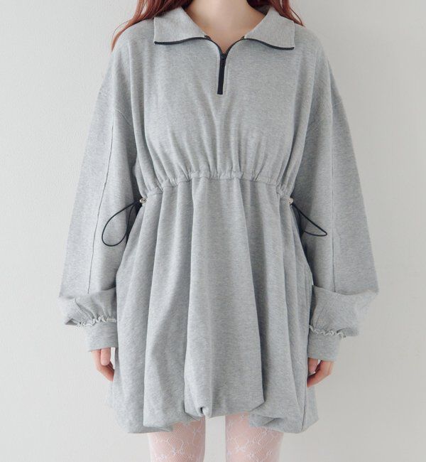  「スウェットバルーンミニワンピース」|ワンピース|