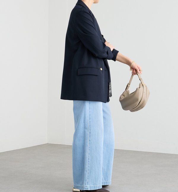  「【軽い着心地】ピーチツイルピークドラペルジャケット」|テーラードジャケット|