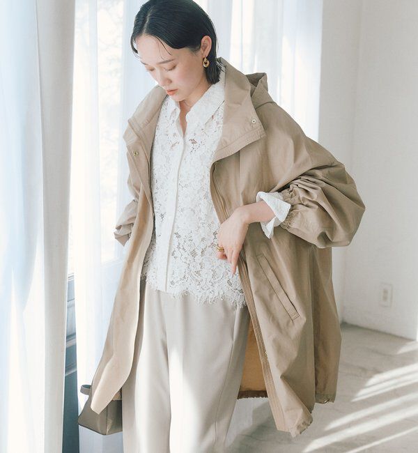  「【花粉ガード・撥水加工・UVカット機能】ドルマンフーディライトコート」|その他|