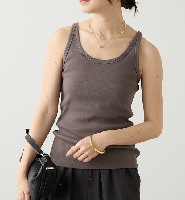  「【レイヤードスタイルに◎】ミニマルテレコタンク」|キャミソール|