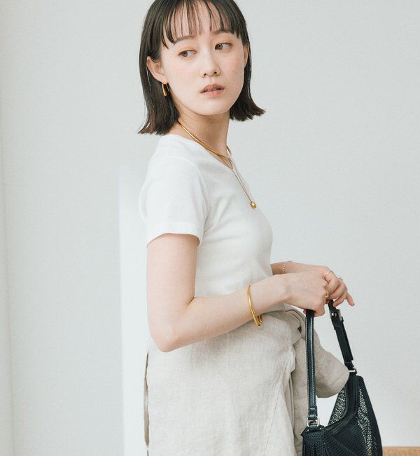  「予約【すっきり見え】コンパクトフライスTee」|Tシャツ・カットソー|