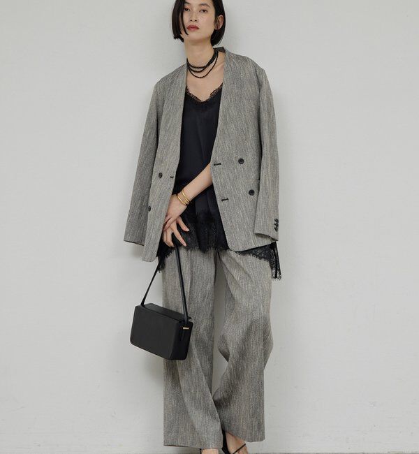  「【セットアップ対応】ダブルタックツイードパンツ」|チノ|