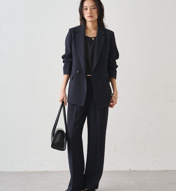  「【Atelier N5/アトリエヌメロサンク】ツイードセミワイドパンツ」|チノ|