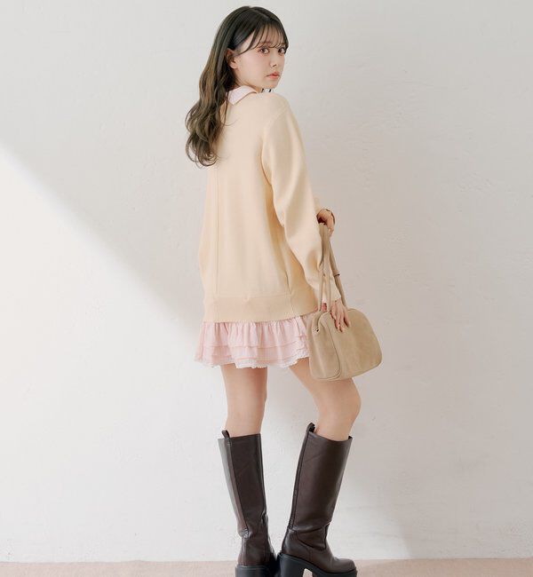  「【マルチway】シャツレイヤードニットワンピース」|ワンピース|