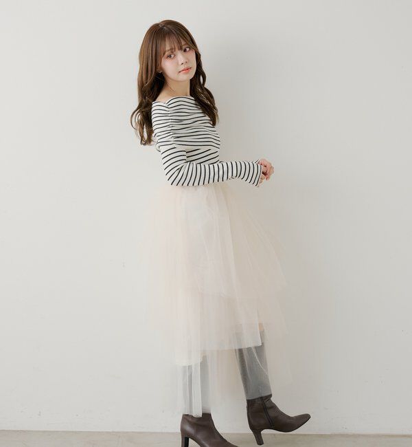  「【SALON by Chico】ティアードボリュームドッキングワンピース」|ワンピース|