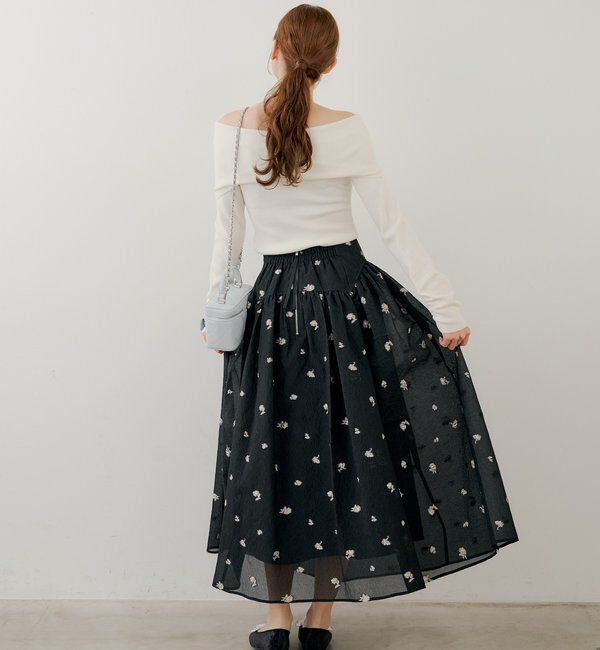  「【SALON by Chico】フラワージャガードボリュームフレアスカート」|スカート|