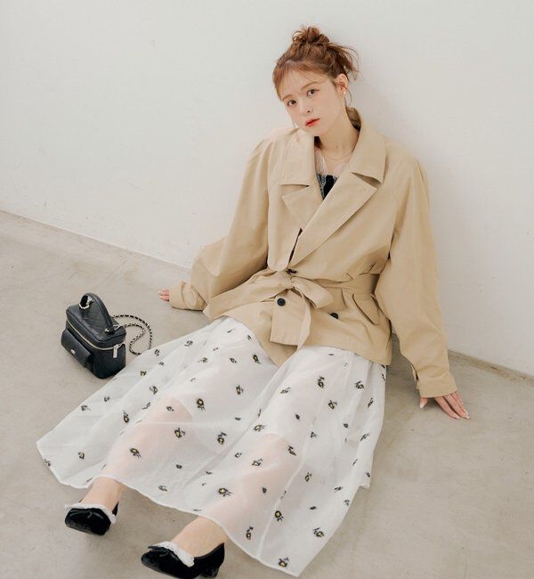  「【SALON by Chico】フラワージャガードボリュームフレアスカート」|スカート|