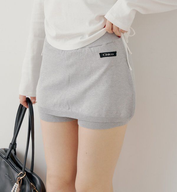  「【セットアップ対応】レイヤードニットミニスカパン / WEB限定カラーあり」|スカート|