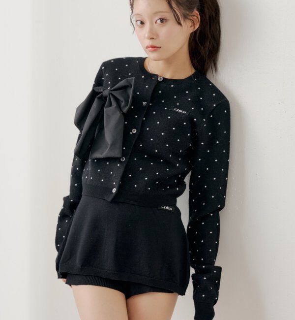  「【セットアップ対応】レイヤードニットミニスカパン / WEB限定カラーあり」|スカート|