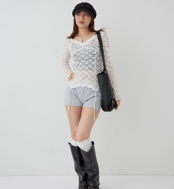  「【SLOPPY/スロッピー】リブショートパンツ」|チノ|