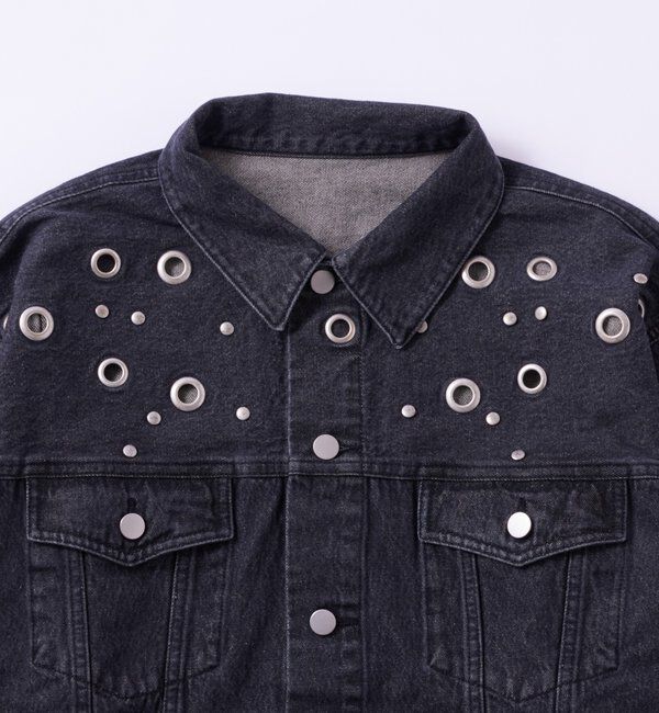  「【UNISEX/ユニセックス】アイレットデニムジャケット」|ブルゾン・スタジャン|