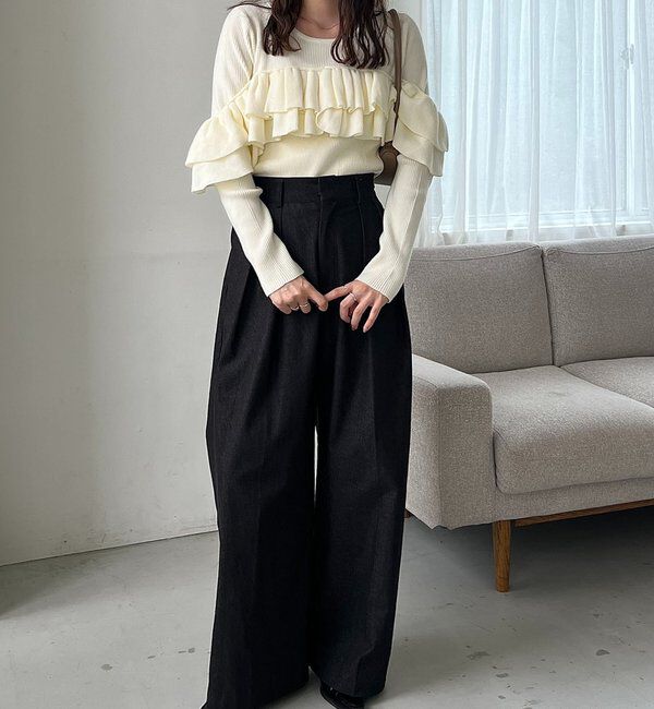  「【2WAYで着用可能】ベアフリルニット」|ニット・セーター|