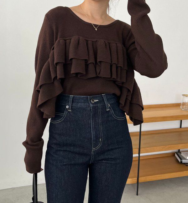  「【2WAYで着用可能】ベアフリルニット」|ニット・セーター|