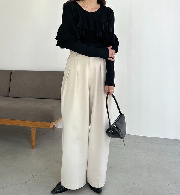  「【2WAYで着用可能】ベアフリルニット」|ニット・セーター|