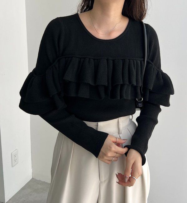  「【2WAYで着用可能】ベアフリルニット」|ニット・セーター|