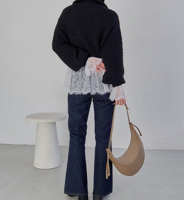  「【トレンド感あるレイヤードスタイルに！】レースロンT」|シャツ・ブラウス|