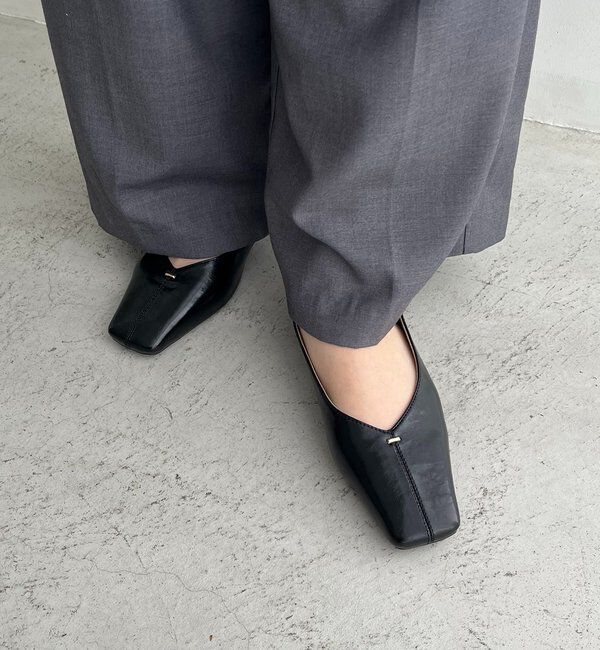  「【大人の定番パンプス】スクエアステッチフラットシューズ」|その他|